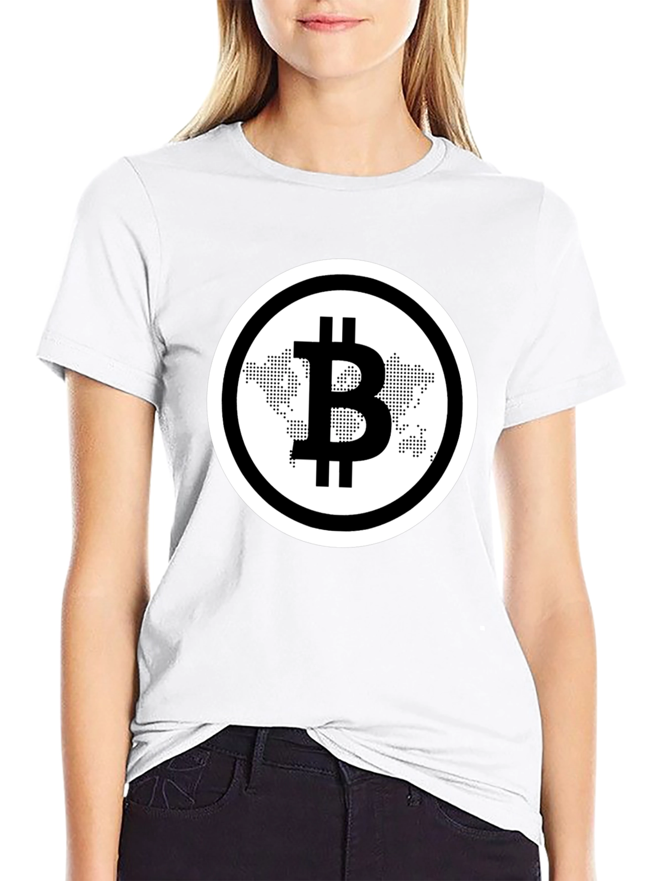 Bitcoin World Map Black T-Shirt