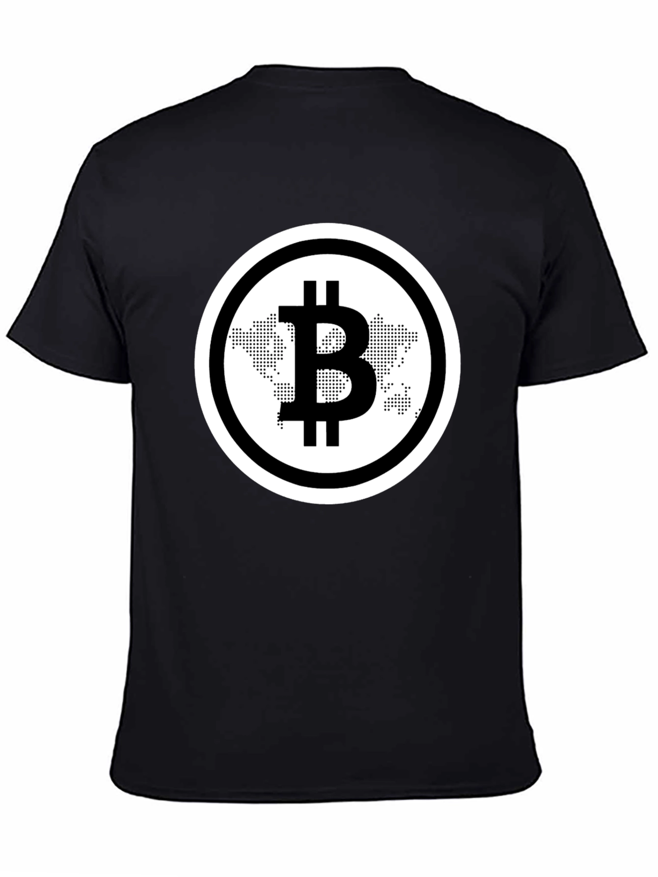 Bitcoin World Map Black T-Shirt