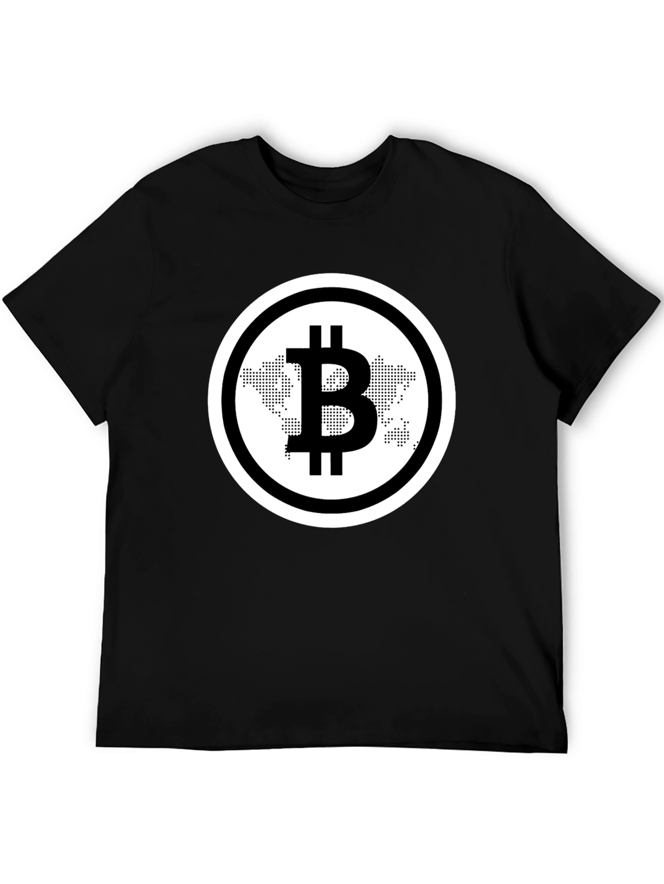 Bitcoin World Map Black T-Shirt