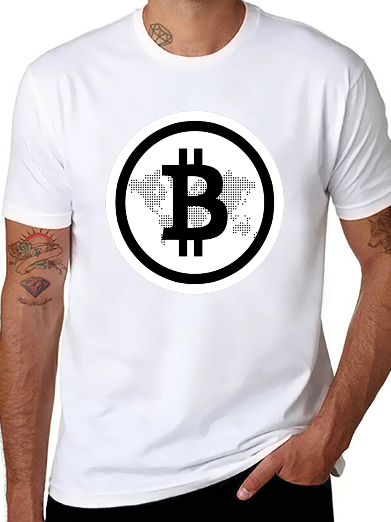 Bitcoin World Map Black T-Shirt