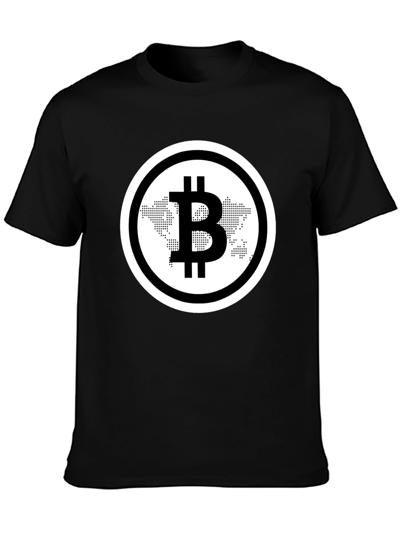 Bitcoin World Map Black T-Shirt
