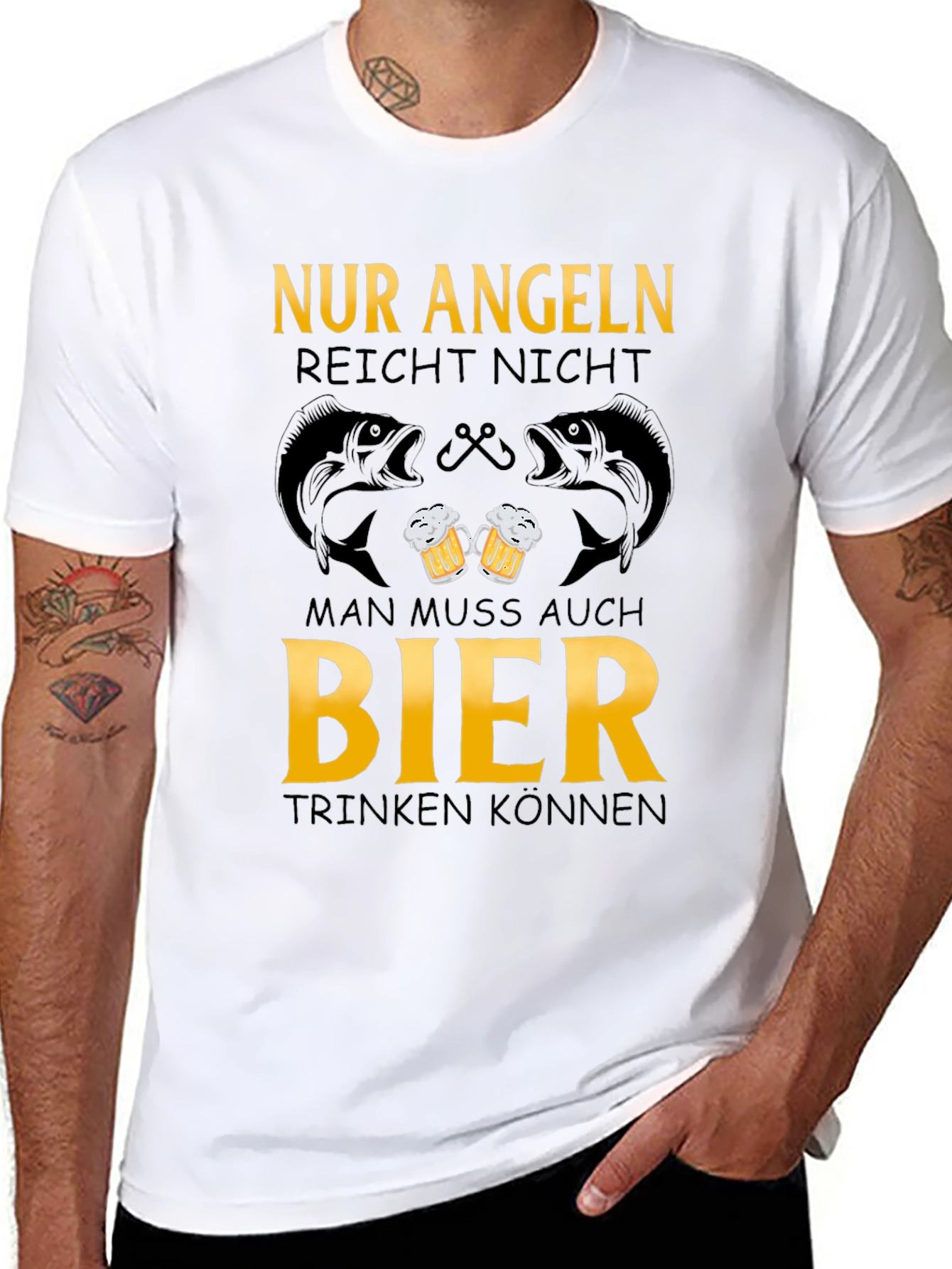 Fishing & Beer T-Shirt - Nur Angeln Reicht Nicht