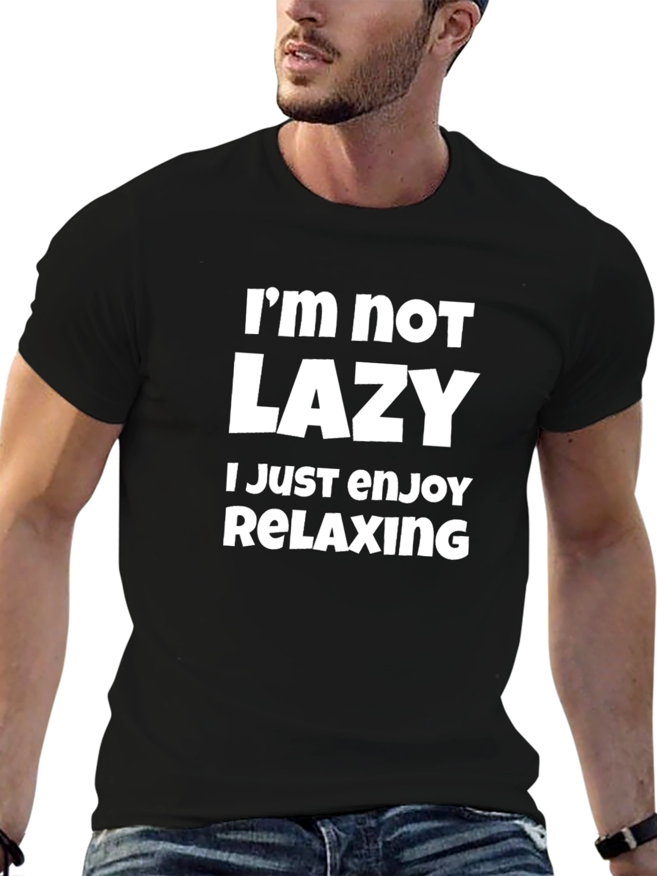 Funny Im Not Lazy Mens Black T-Shirt