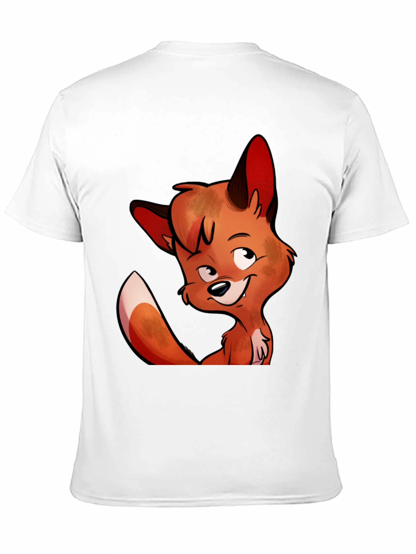 Cartoon Fox Graphic Tee - Unisex Black T-Shirt
