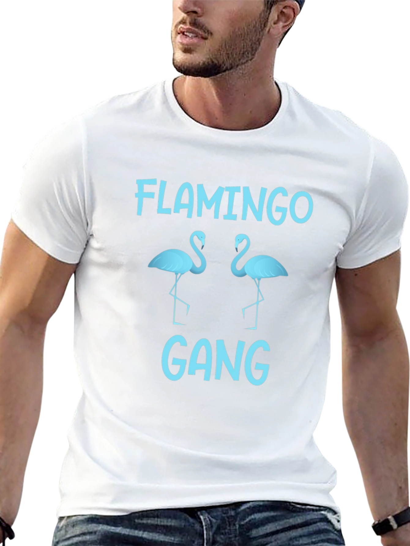 Flamingo Gang T-Shirt - Black Cotton Tee