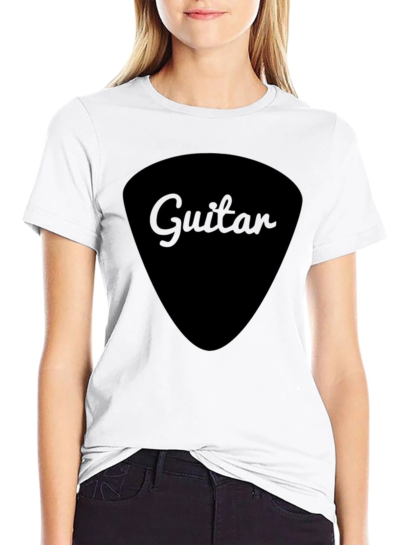 Guitar Pick Graphic Tee - Musicians Black T-Shirt