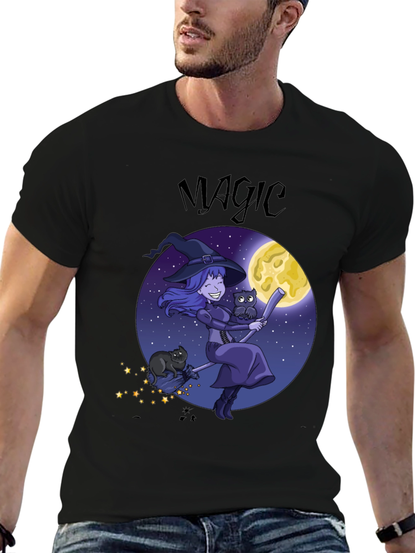 Magic Witch Graphic Tee - Halloween Apparel