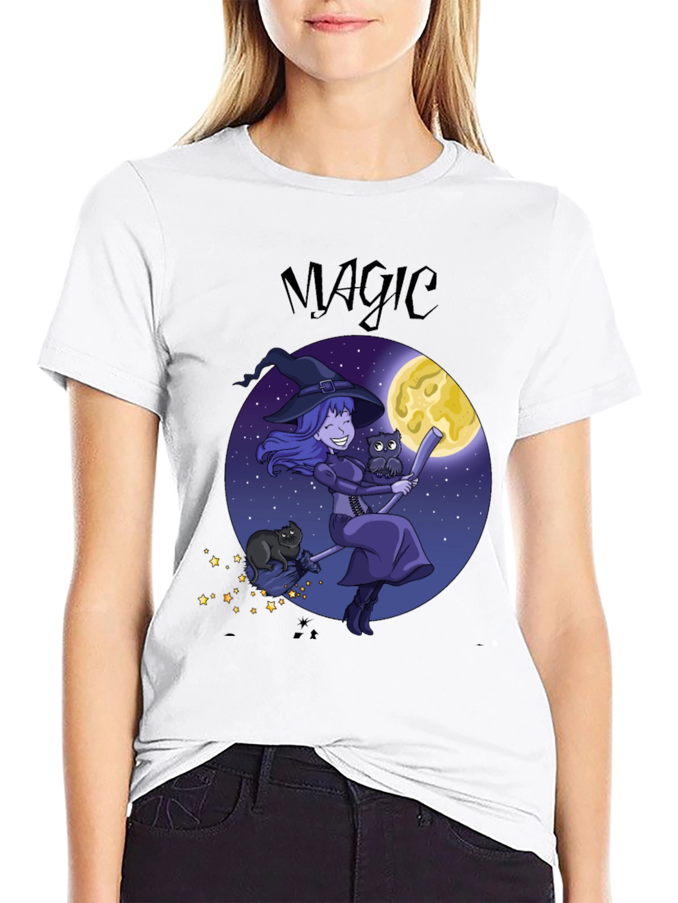 Magic Witch Graphic Tee - Halloween Apparel