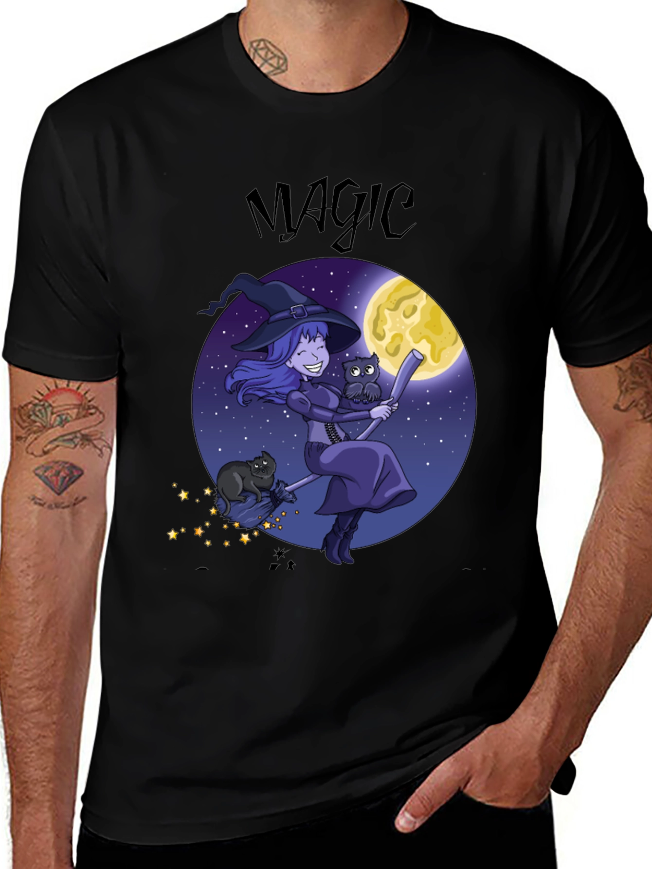 Magic Witch Graphic Tee - Halloween Apparel