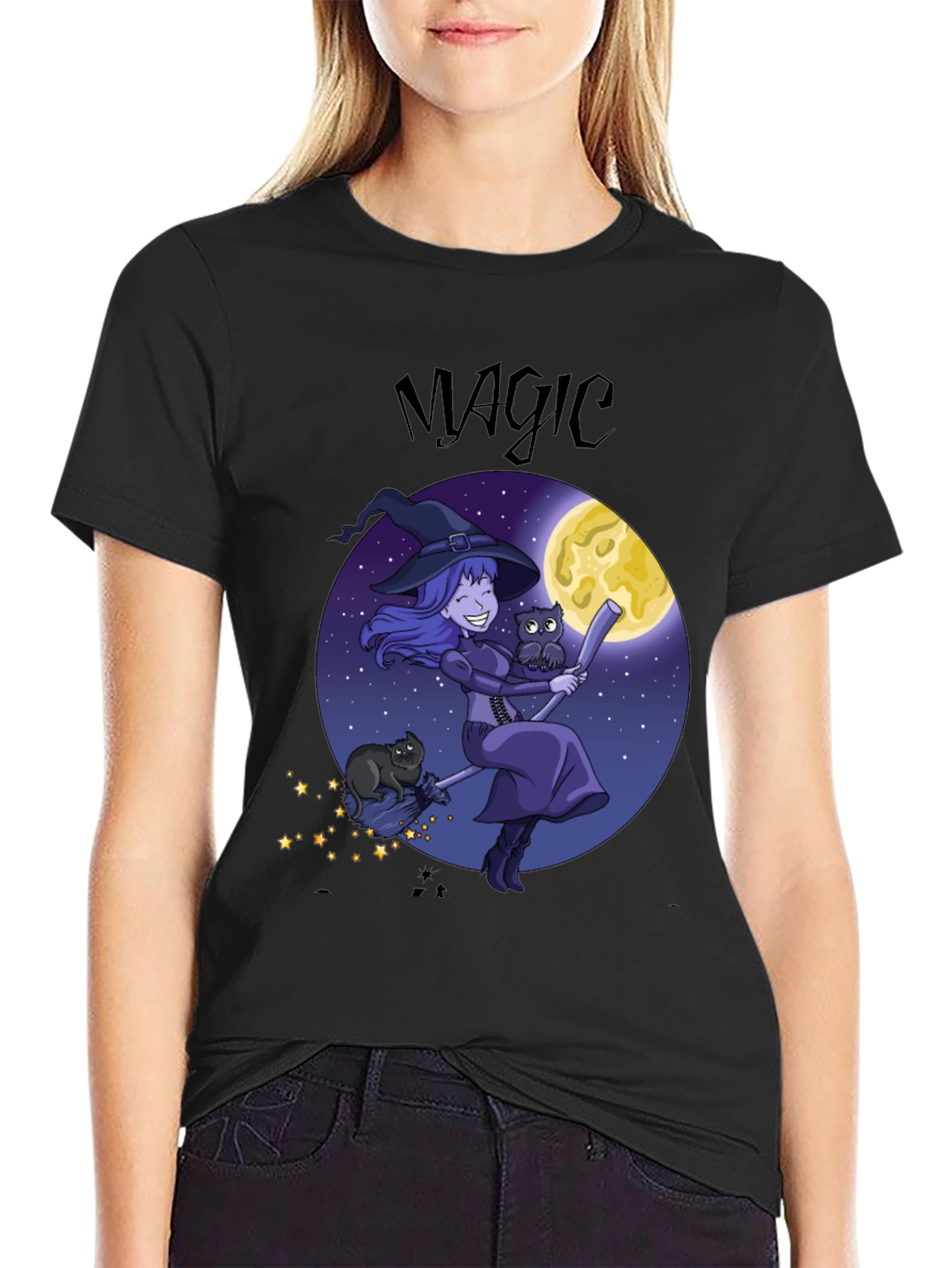 Magic Witch Graphic Tee - Halloween Apparel