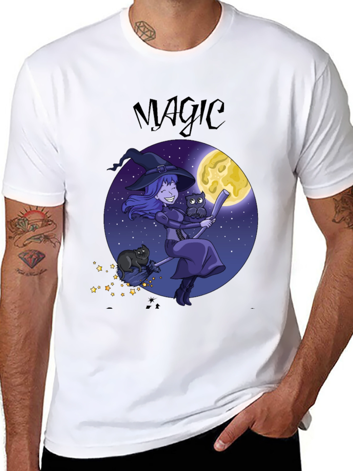 Magic Witch Graphic Tee - Halloween Apparel