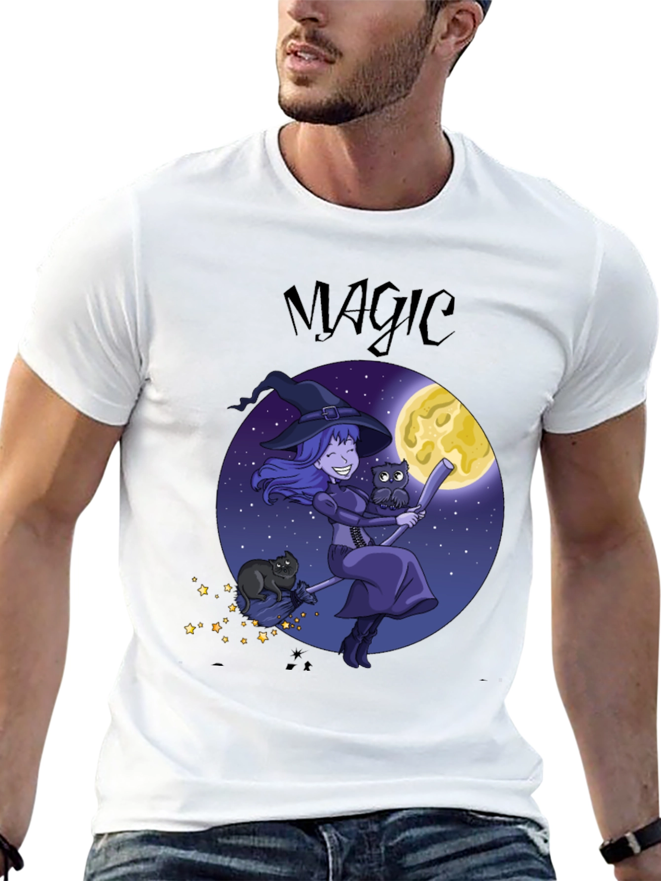 Magic Witch Graphic Tee - Halloween Apparel