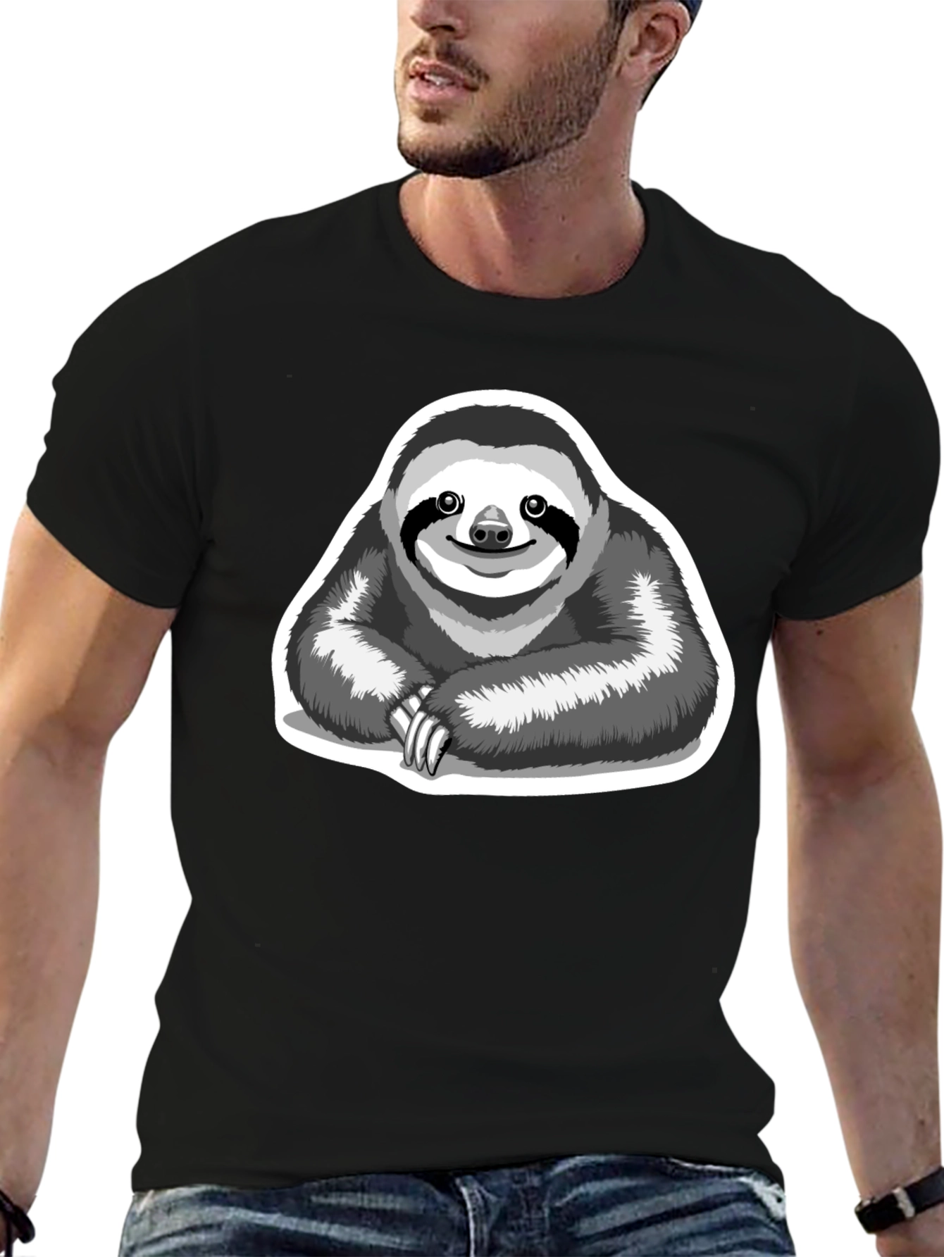 Sloth Graphic T-Shirt - Relaxed Style