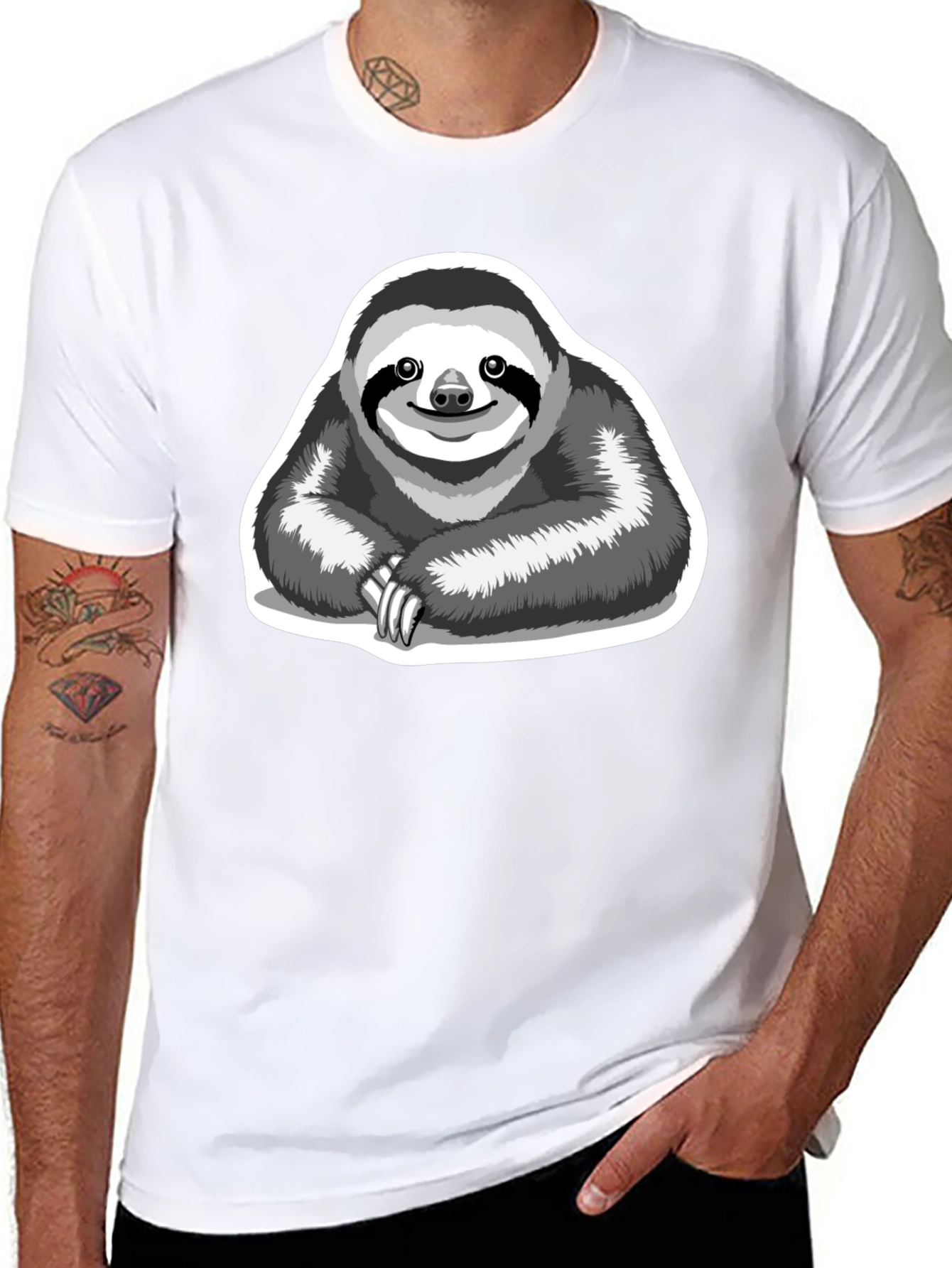 Sloth Graphic T-Shirt - Relaxed Style