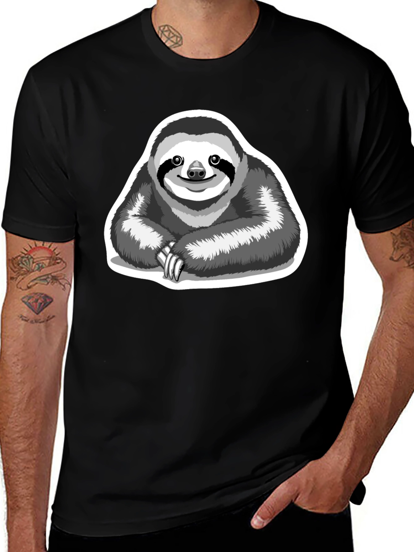 Sloth Graphic T-Shirt - Relaxed Style