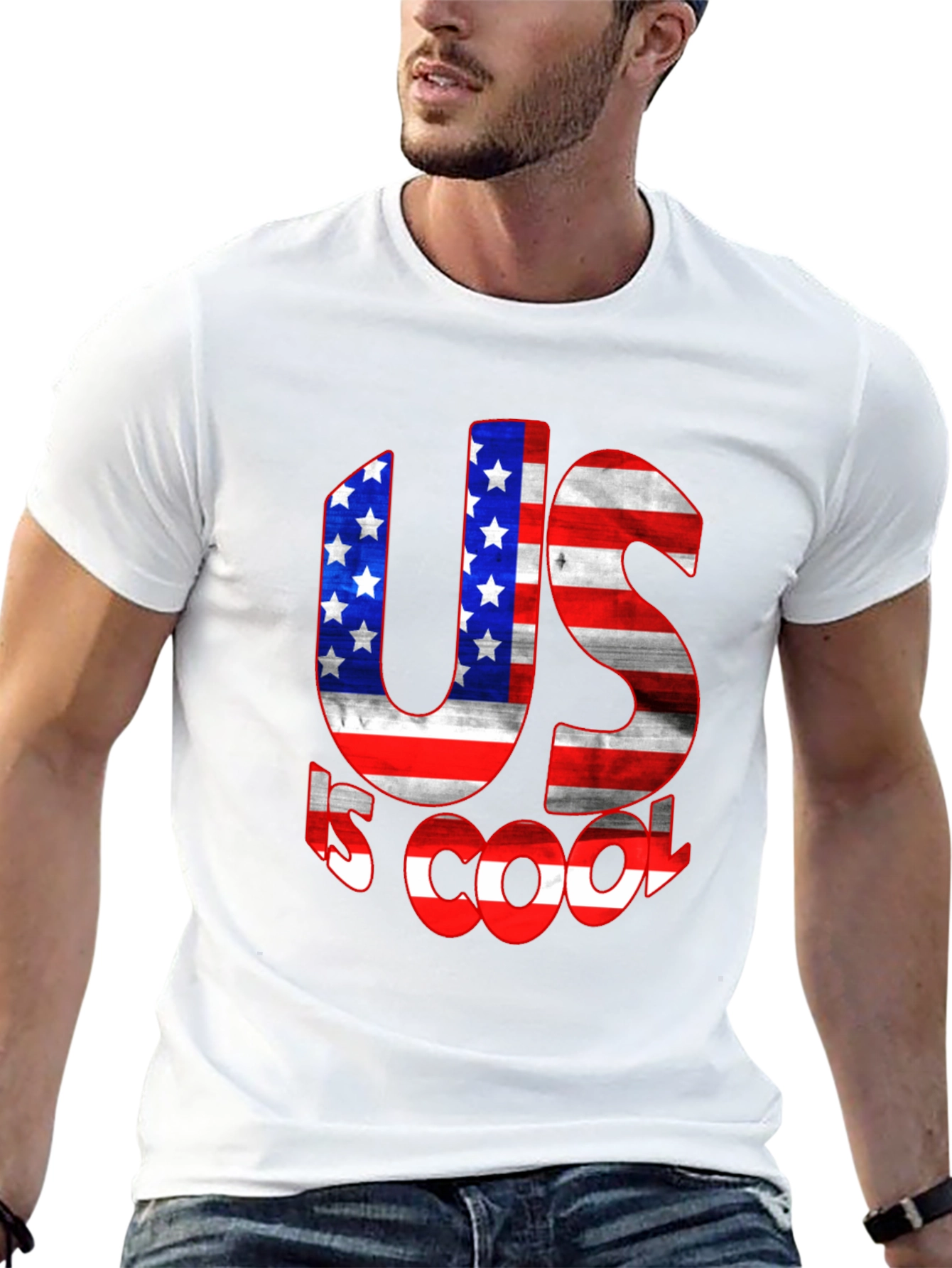 US is Cool American Flag Graphic Tee
