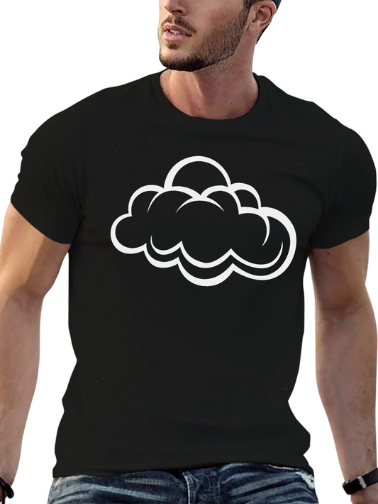 Cloud Graphic Tee - Black Cotton T-Shirt