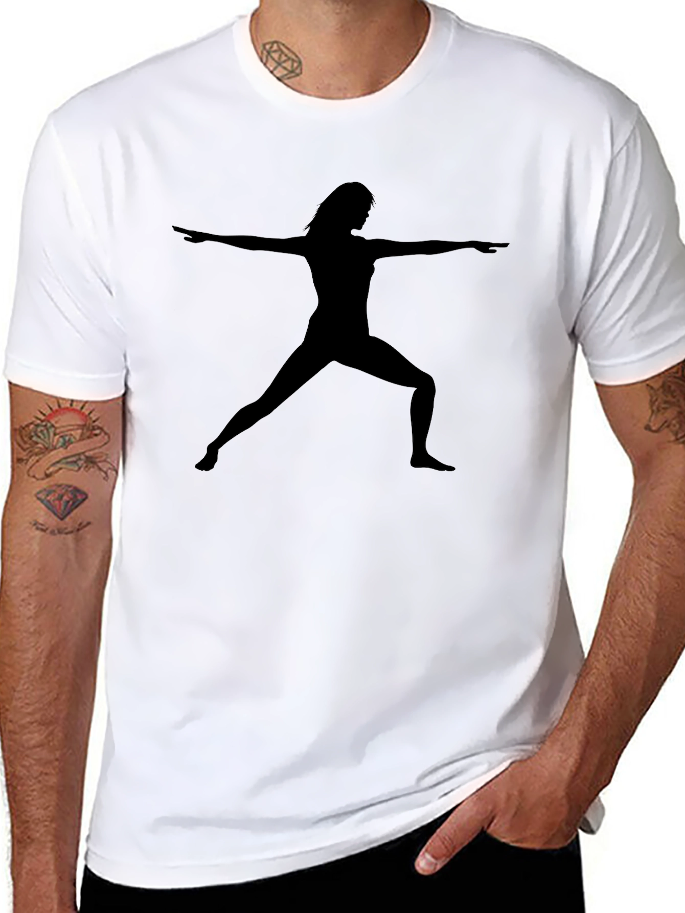 Yoga Silhouette Black T-Shirt