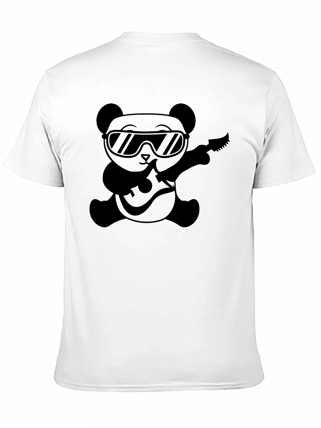 Cool Panda Guitarist Black T-Shirt