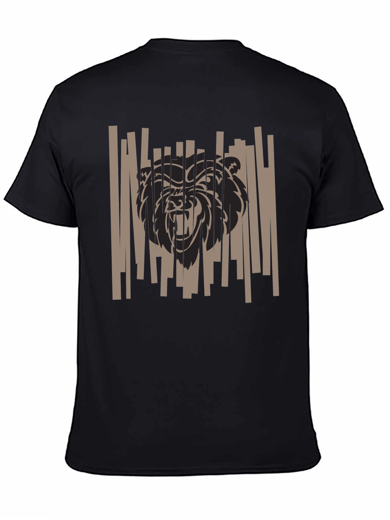Bold Bear Graphic Tee - Black Cotton T-Shirt