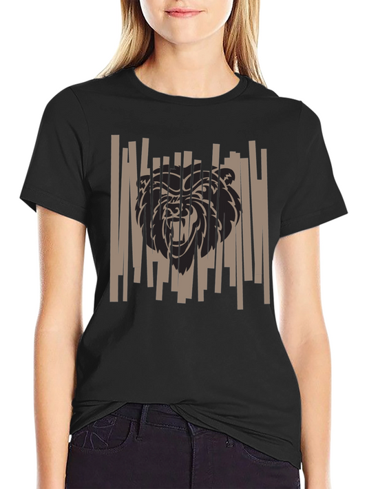 Bold Bear Graphic Tee - Black Cotton T-Shirt