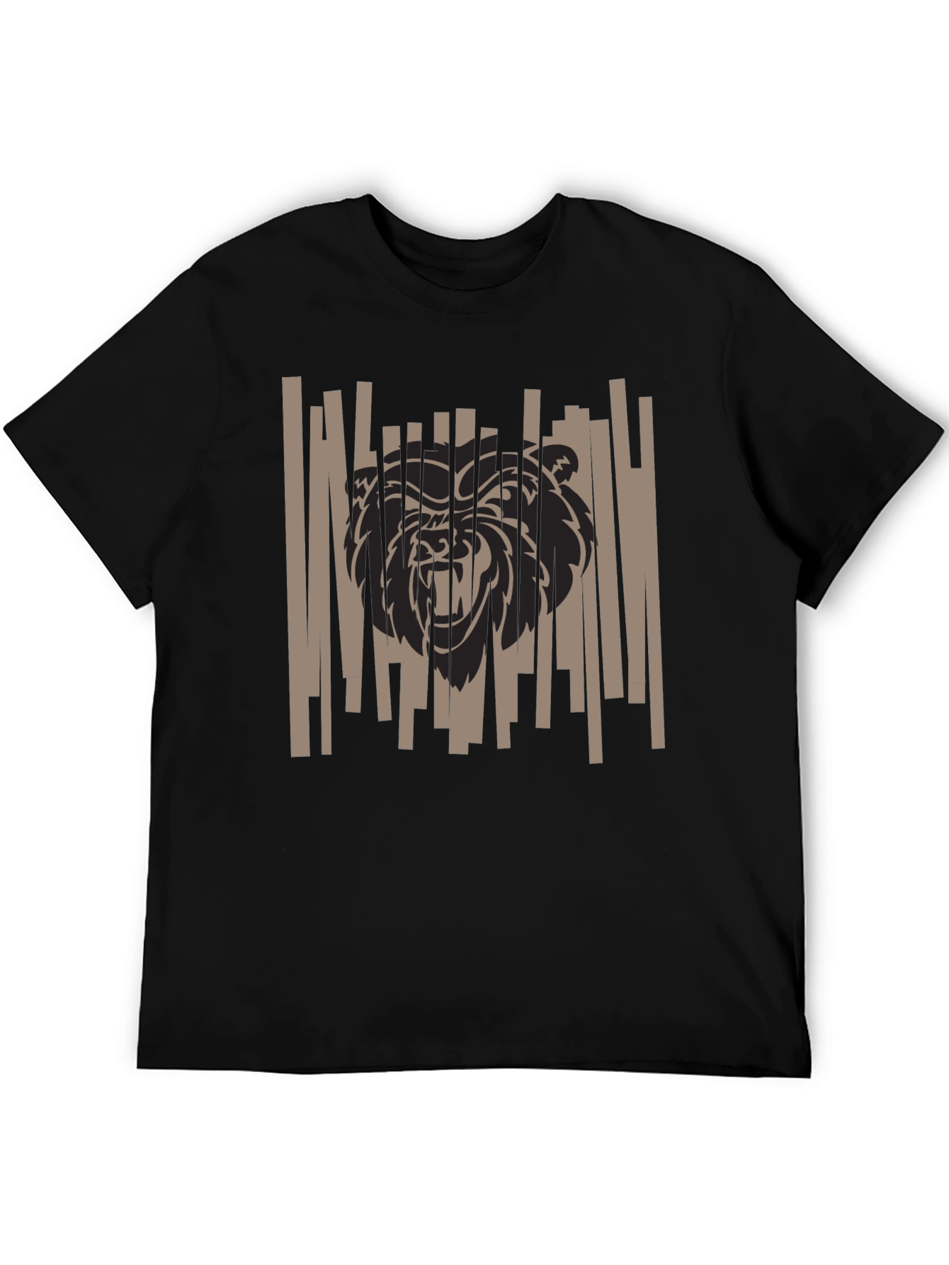 Bold Bear Graphic Tee - Black Cotton T-Shirt