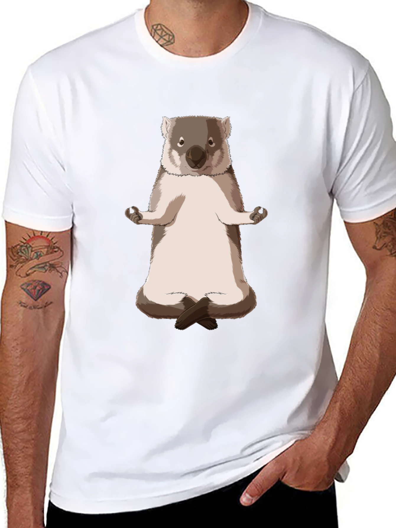 Meditating Wombat T-Shirt - Relax in Style