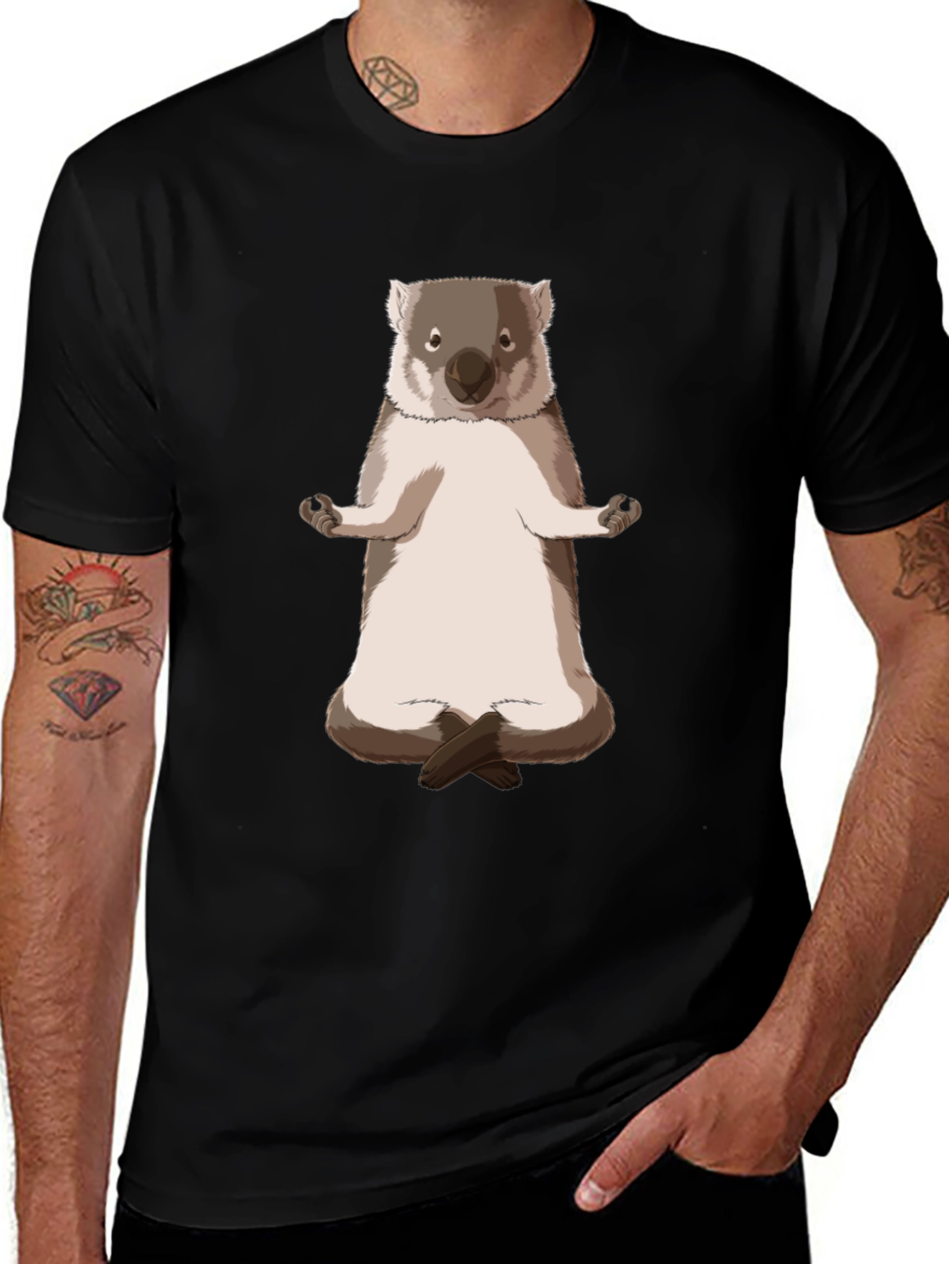 Meditating Wombat T-Shirt - Relax in Style
