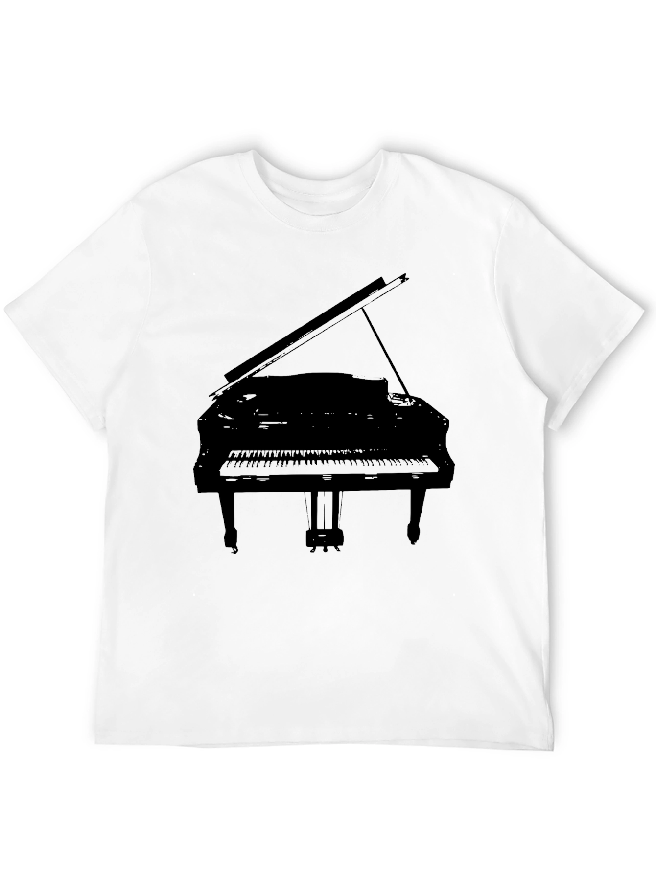 Grand Piano Graphic Tee - Black Cotton T-Shirt