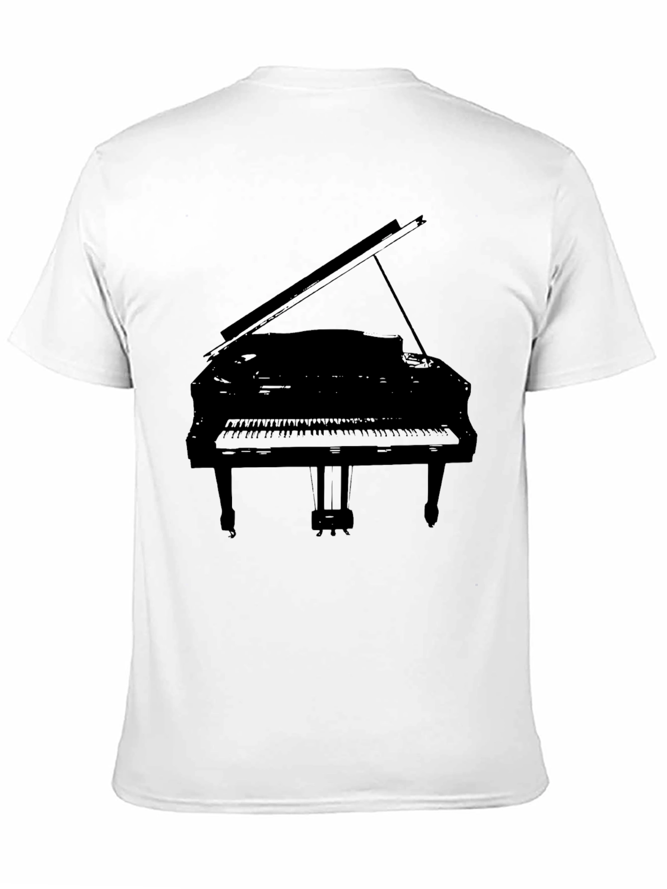 Grand Piano Graphic Tee - Black Cotton T-Shirt
