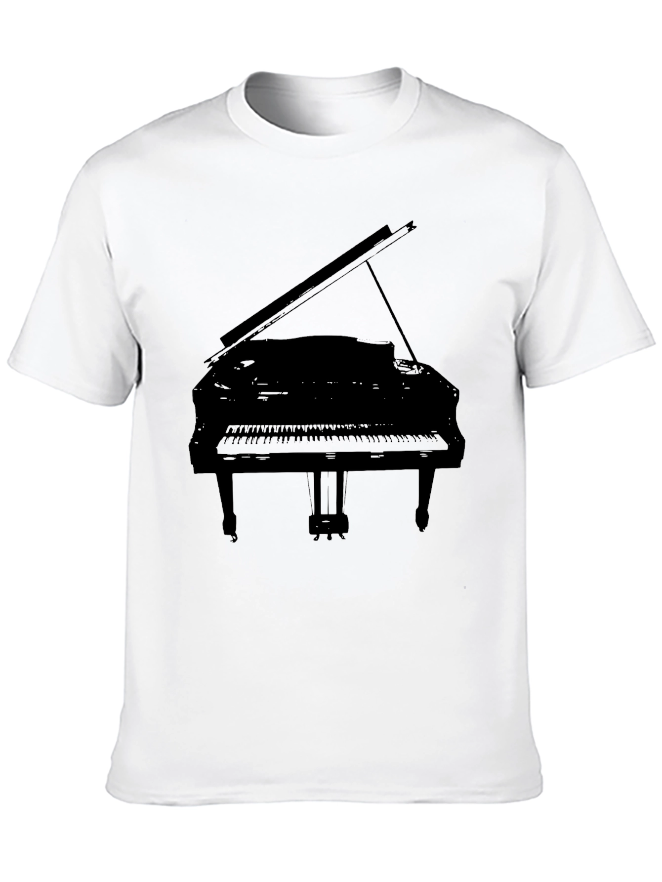 Grand Piano Graphic Tee - Black Cotton T-Shirt