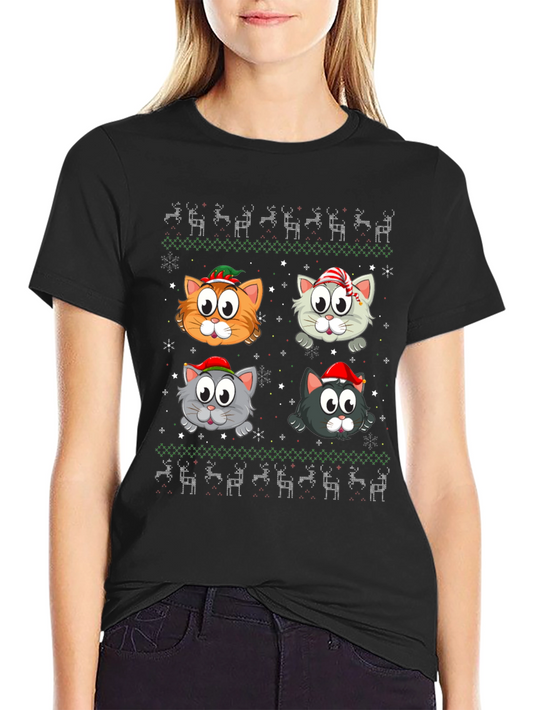 Festive Cat Christmas T-Shirt