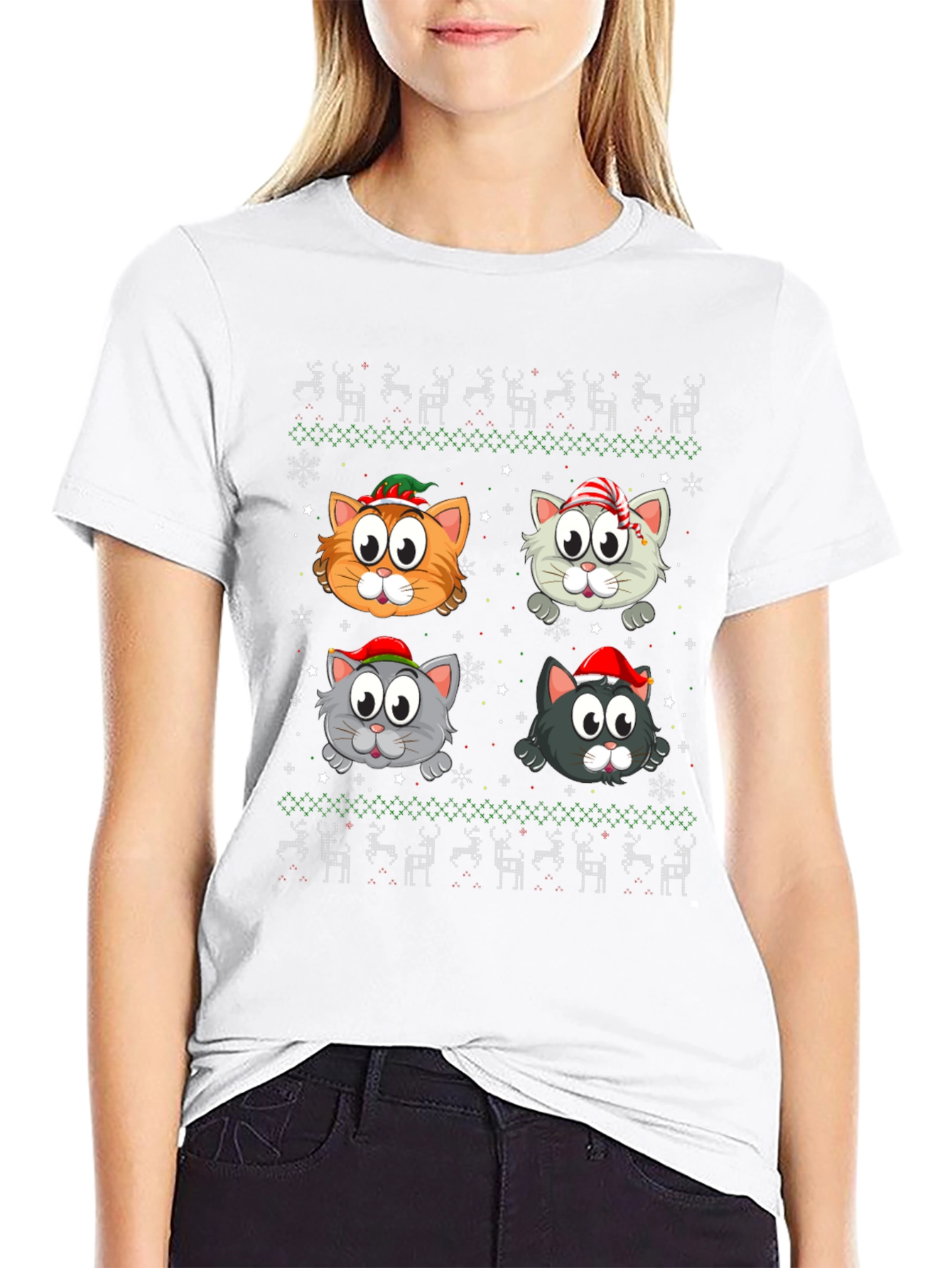 Festive Cat Christmas T-Shirt