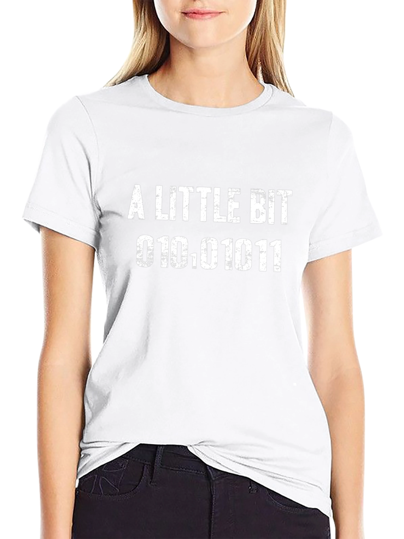 A Little Bit Binary Code Graphic Tee - Black