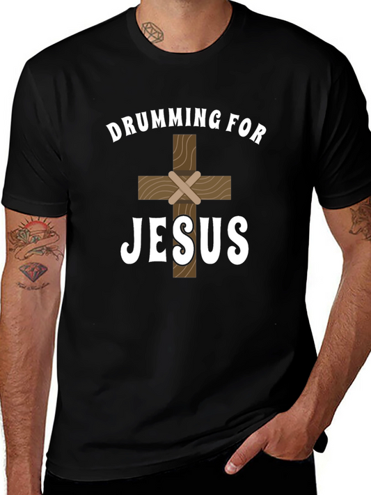 Drumming For Jesus Graphic Tee - Christian Faith T-Shirt