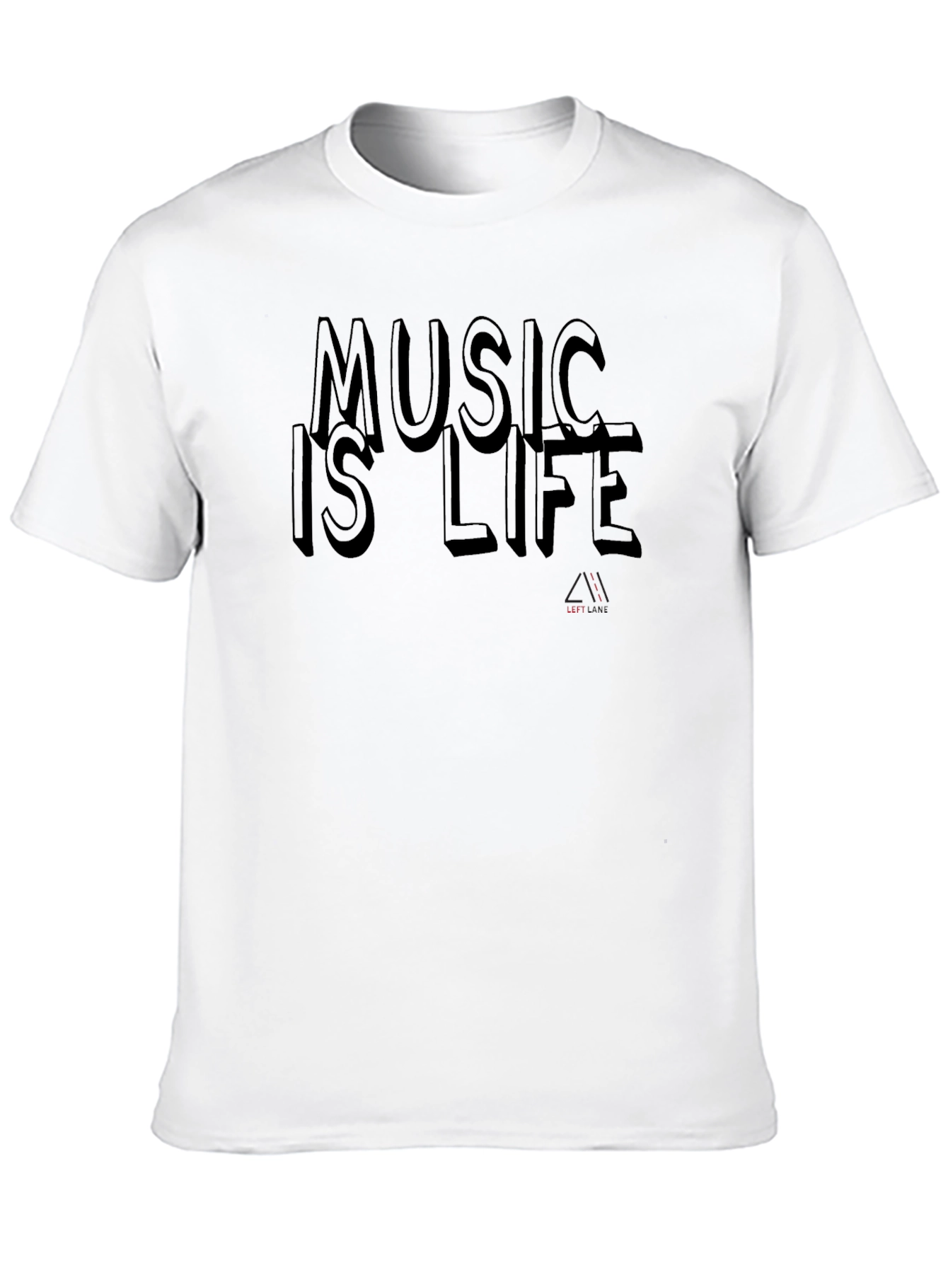 Music is Life Graphic T-Shirt - Black