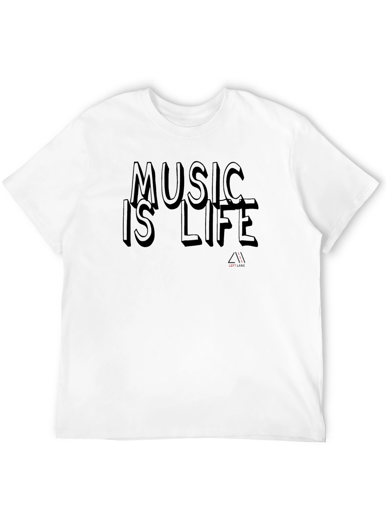 Music is Life Graphic T-Shirt - Black