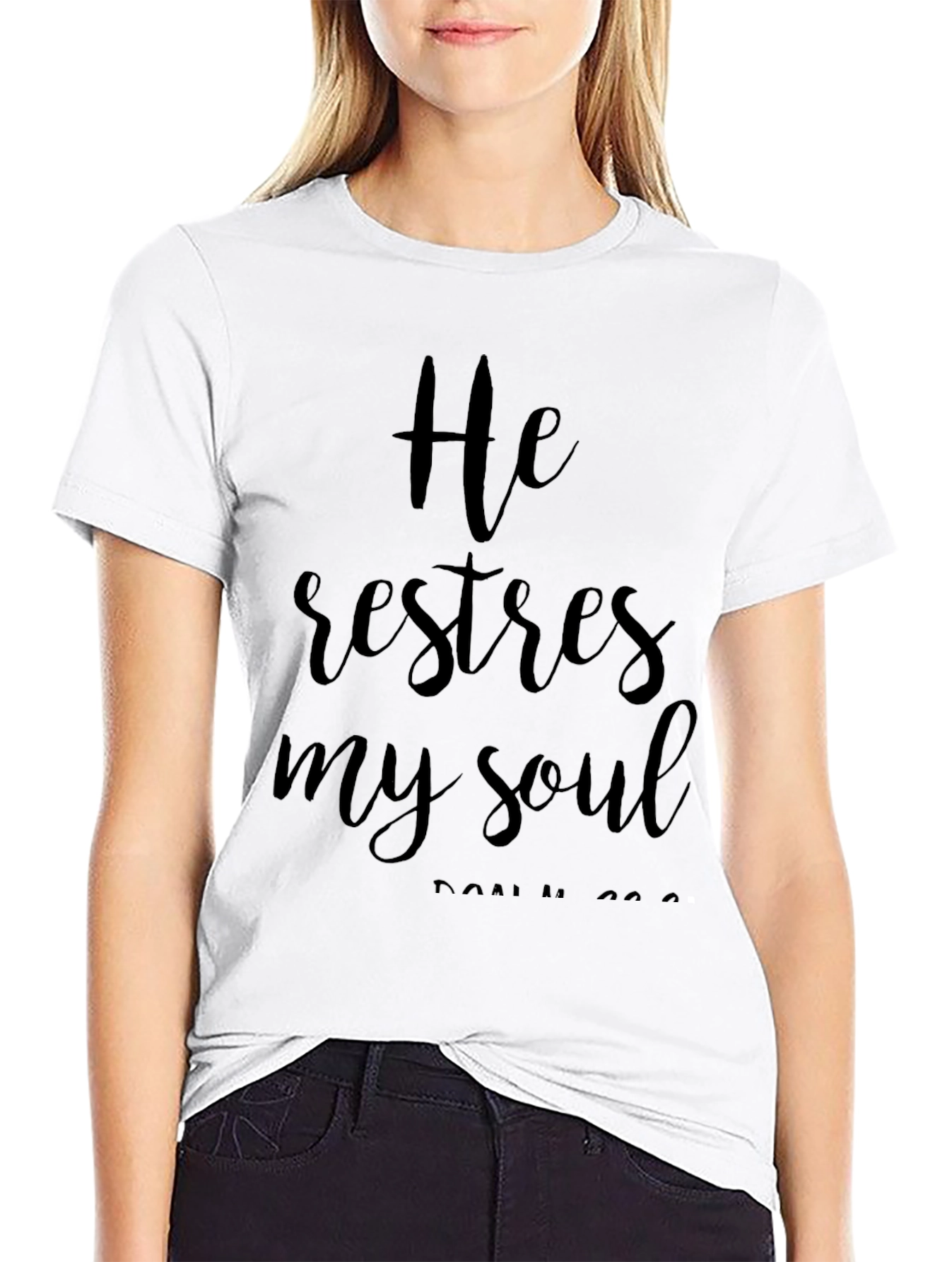 He Restores My Soul Black T-Shirt