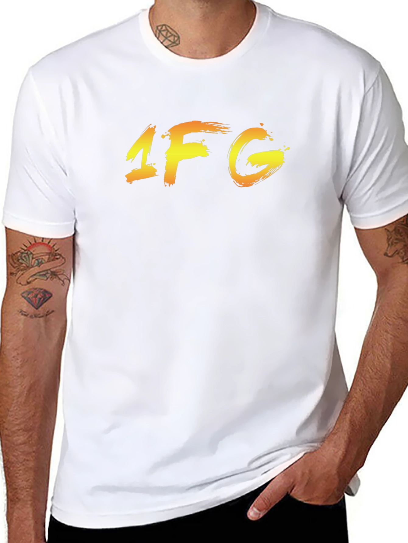 Mens Black Graphic Tee - 1FG Design