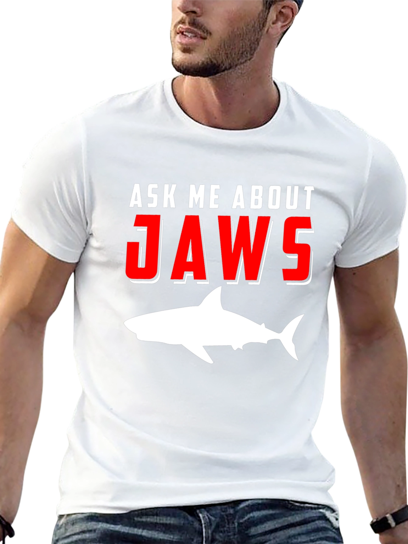 Ask Me About Jaws T-Shirt Shark Movie Tee