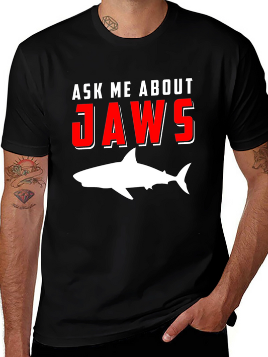 Ask Me About Jaws T-Shirt Shark Movie Tee