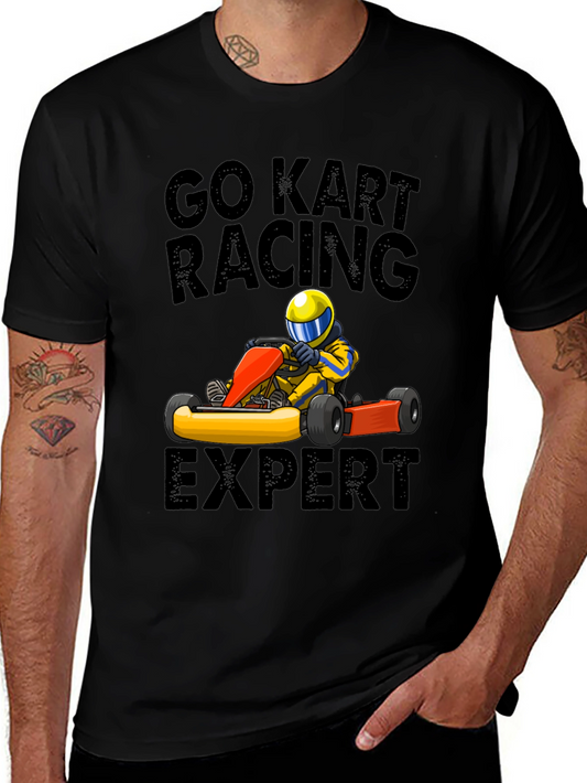 Go Kart Racing Expert T-Shirt - Black Cotton Blend