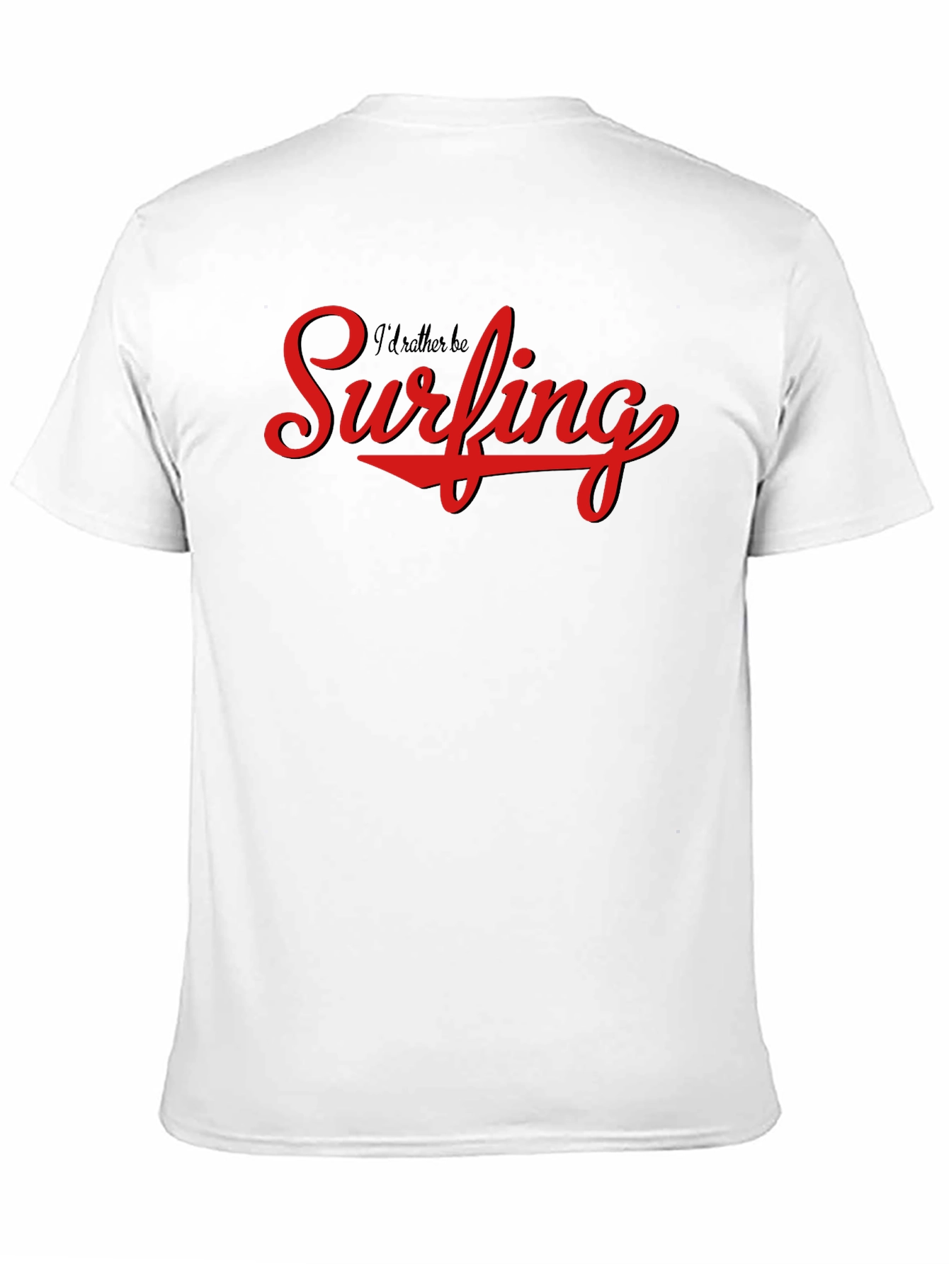Surfing Graphic Tee - Black Cotton Comfort