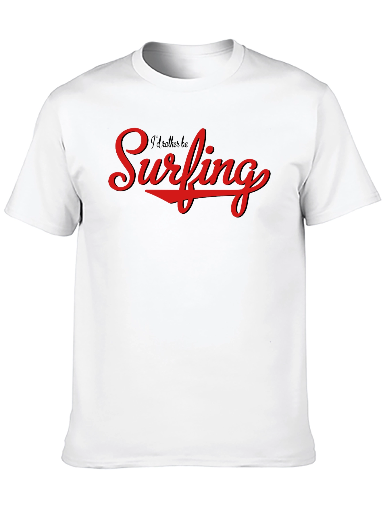 Surfing Graphic Tee - Black Cotton Comfort