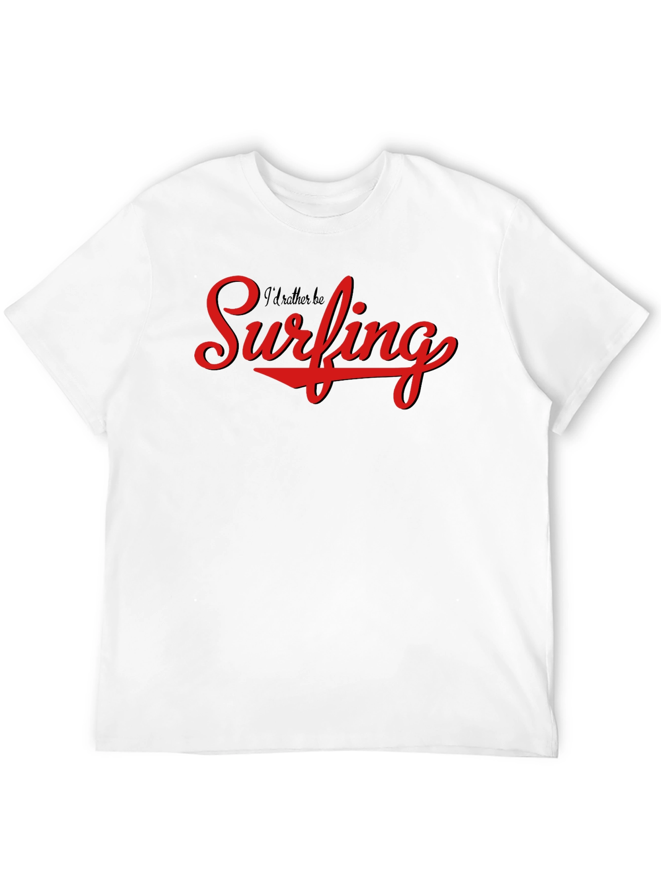 Surfing Graphic Tee - Black Cotton Comfort