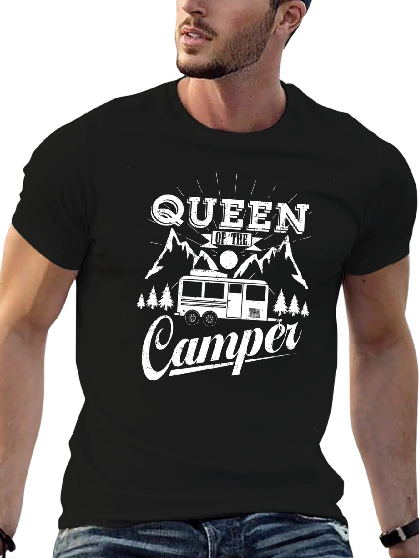 Queen of the Camper Graphic Tee - Black