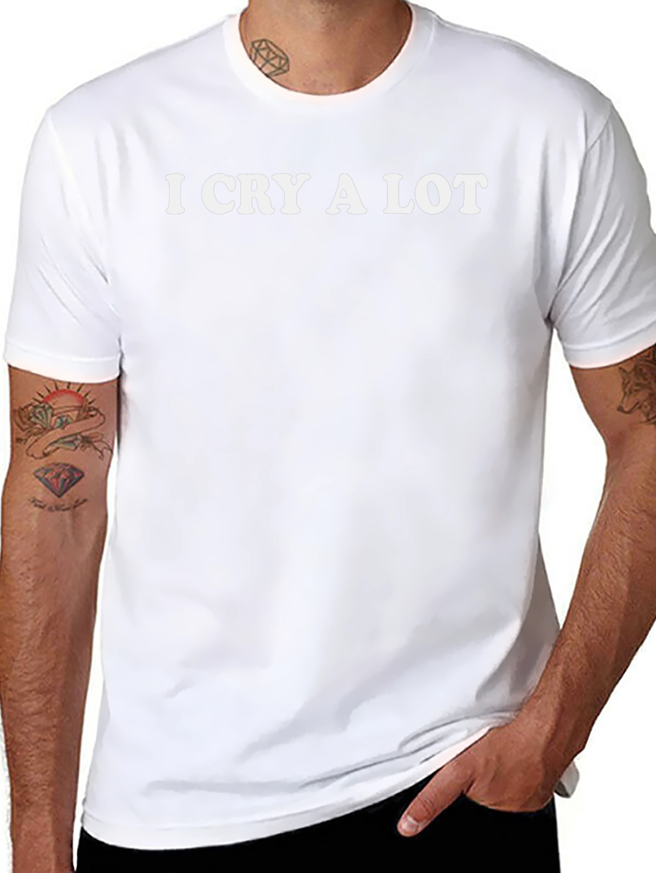 I Cry A Lot Funny Black T-Shirt