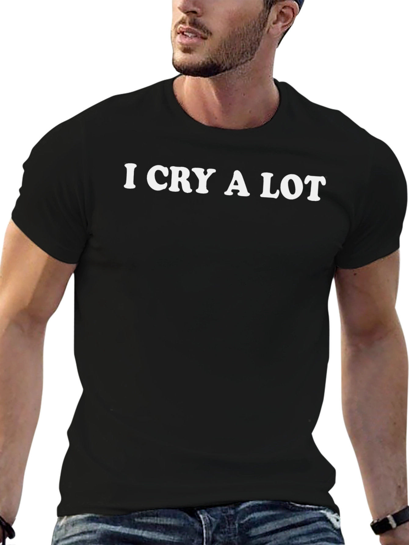 I Cry A Lot Funny Black T-Shirt