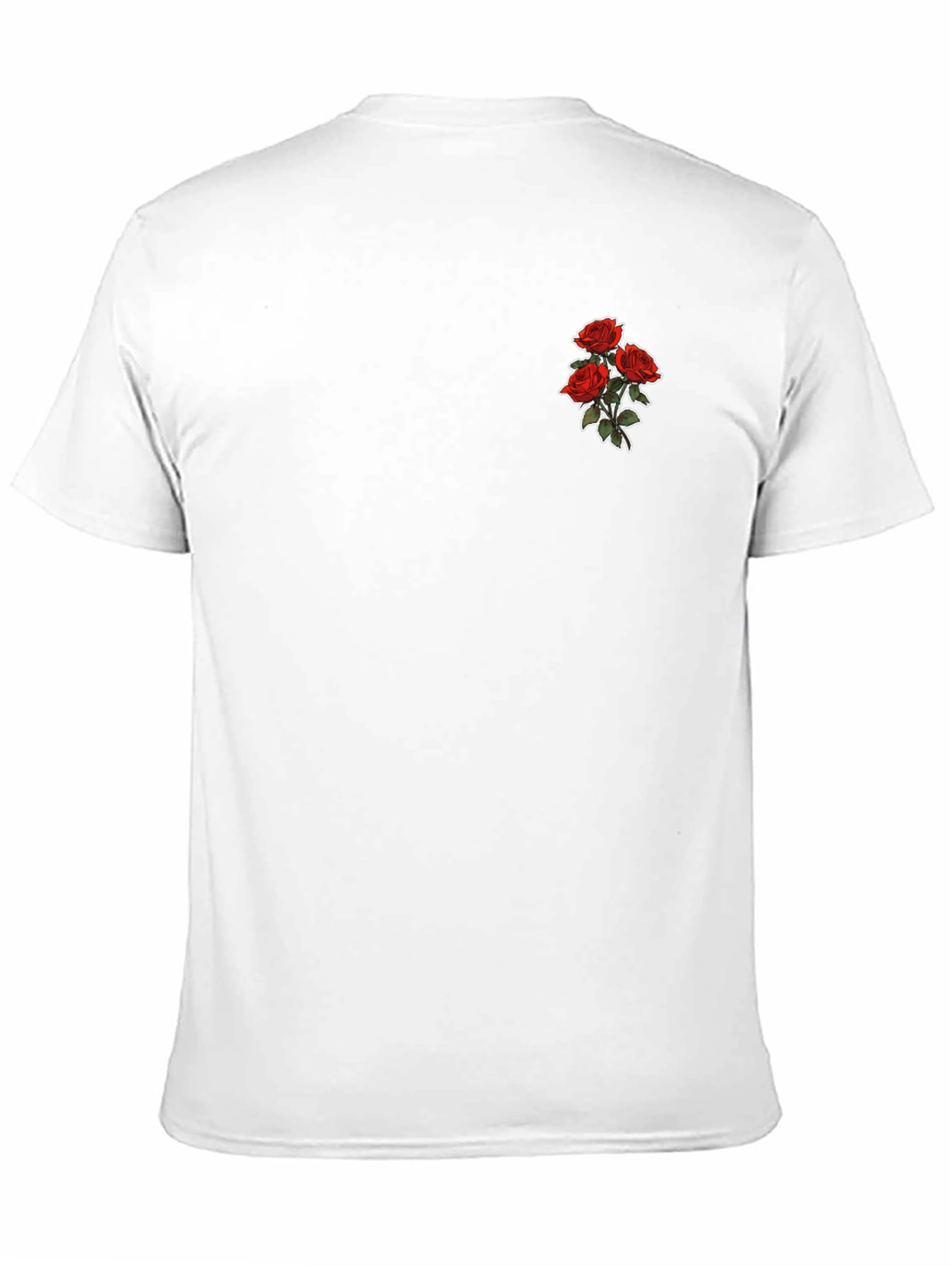 Mens Black T-shirt with Rose Graphic