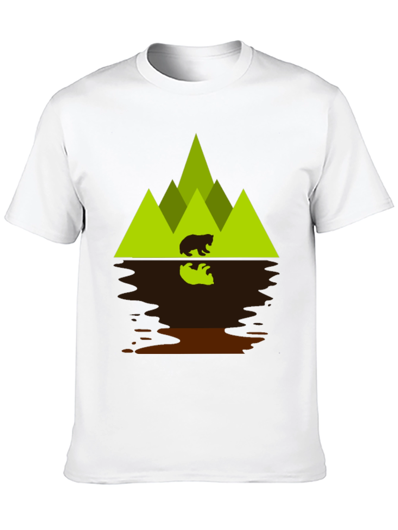 Bear & Mountain Reflection Graphic T-Shirt